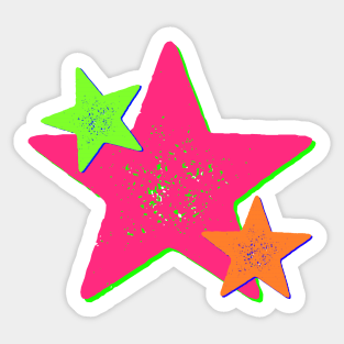 Colorful Bright Stars Sticker